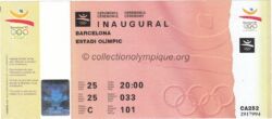 1992 Barcelona olympic ticket opening ceremony, 07/25/1992, 21 x 9,2 cm