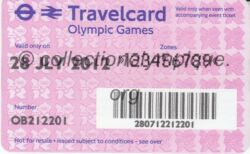 2012 London olympic ticket metro, 07/28/2012, 8,5 x 5,4 cm