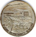 1968 Grenoble médaille olympique de participant verso, argent - dignitaires et officiels - 68 mm - designer J.M. COEFFIN