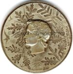 1968 Grenoble médaille olympique de participant recto, argent - dignitaires et officiels - 68 mm - designer J.M. COEFFIN