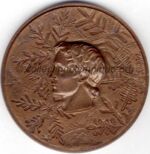 1968 Grenoble médaille olympique de participant recto, bronze - athlètes - 68 mm - designer J.M. COEFFIN
