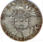 1976 Innsbruck médaille olympique de participant recto, bronze argenté - athlètes - 50 mm - designer W. PICHL