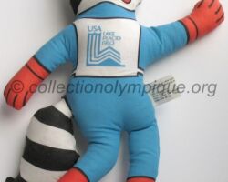 Roni the raccoon, tissue made height 37 cm olympic mascot