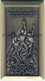 2002 Salt Lake City médaille olympique de participant recto, bronze - athlètes et officiels - 90 x 50 mm