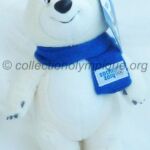 l'ours polaire Bely Mishka, peluche hauteur 24 cm mascotte olympique
