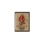 1992 Albertville logo pin, epoxy signed © COJO 1991, endos multiple, 23 x 18 mm