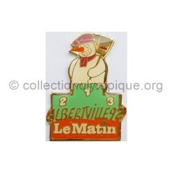1992 Albertville pin's media presse suisse Le Matin